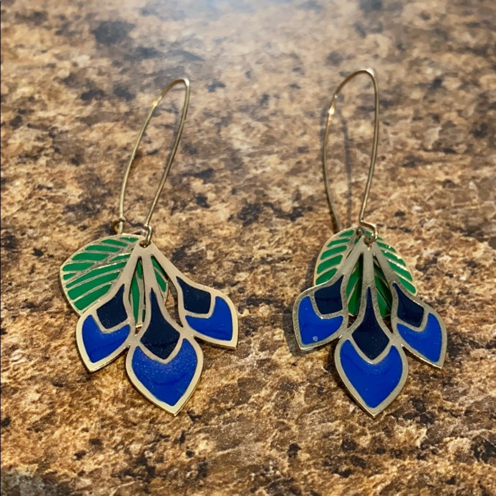 Boutique handmade floral earrings gold